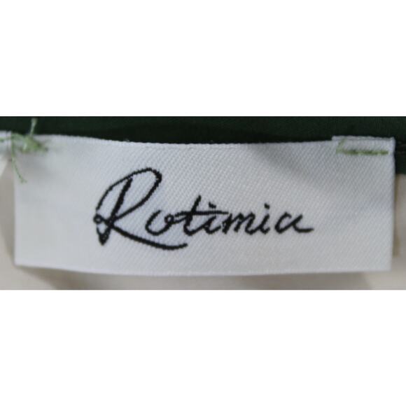 Rotimica Green Ivory Colorblock Maxi Dress with V-Neck Size XL - Picture 7 of 10